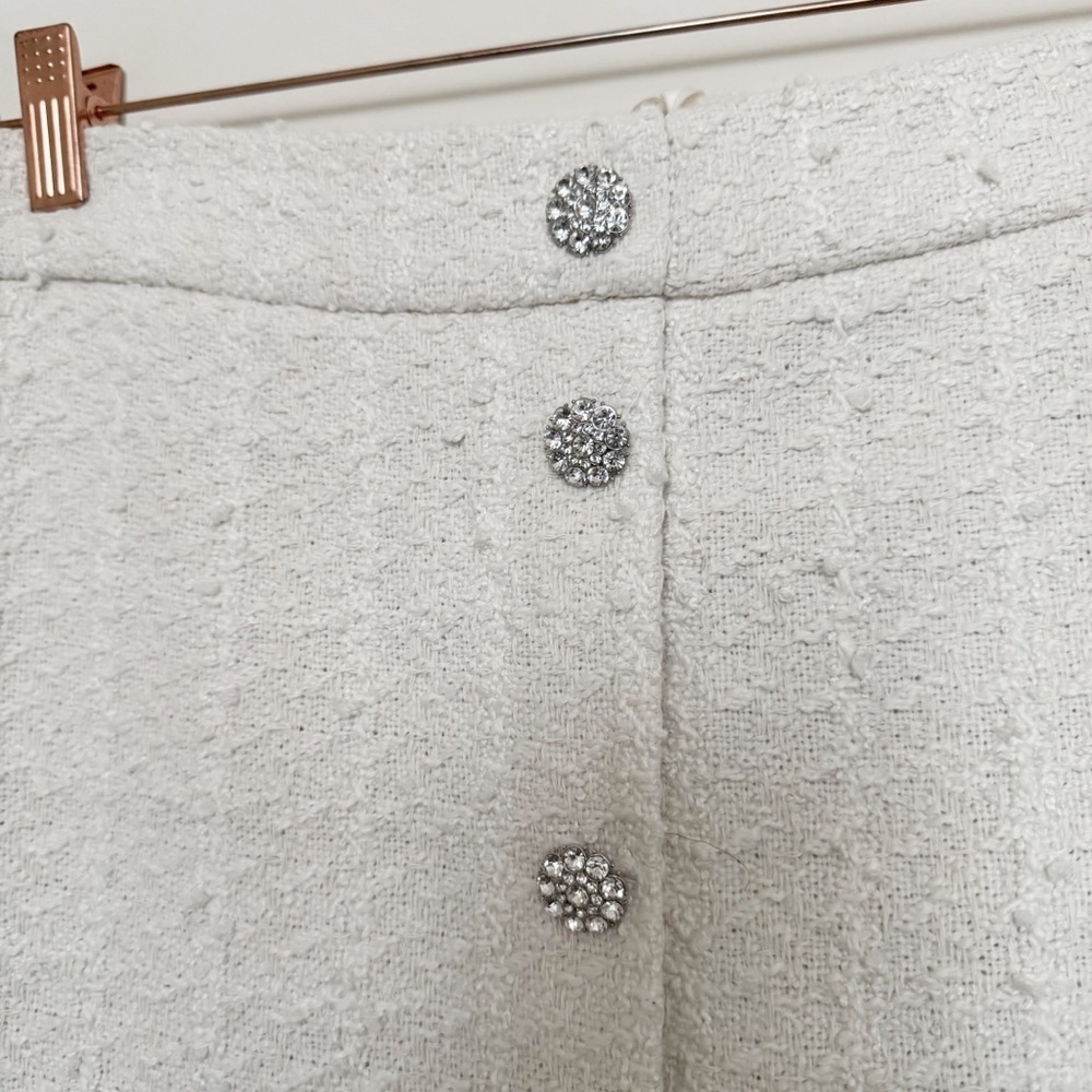 White tweed style mini Skirt - Picture 4 of 11